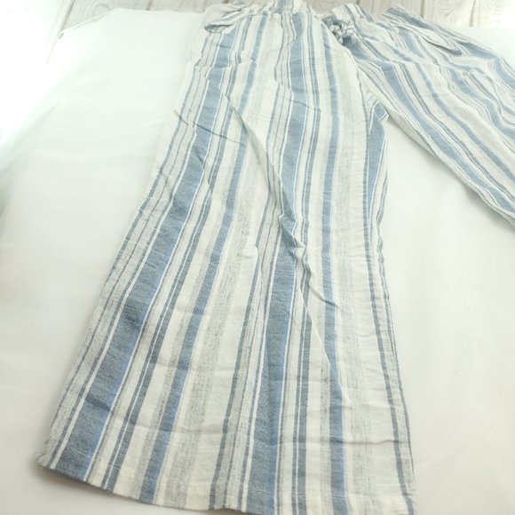 The Lady & The Sailor Womens Blue Striped Elastic Waist Wide Leg Pants Size 3 - Picture 4 of 13